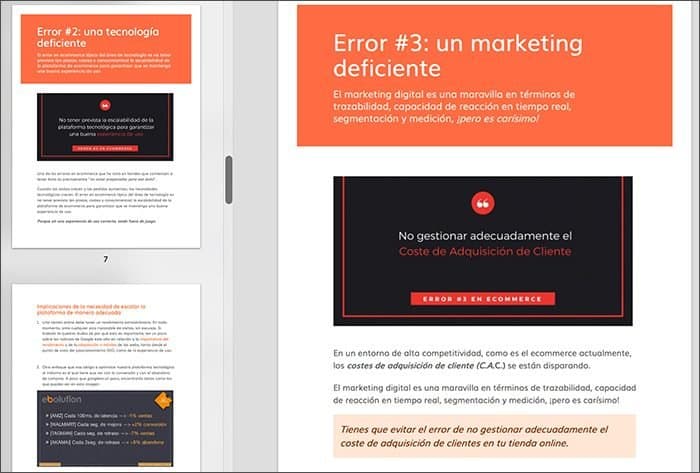 Ejemplo de páginas del libro de ecommerce